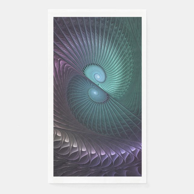 Zwei Spiralen farbenfroh Modernes Abstraktes Frakt Serviette (Vorderseite)