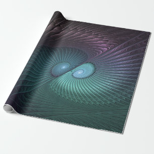 Zwei Spiralen Farbige Moderne Abstrakte Fraktal Ku Geschenkpapier