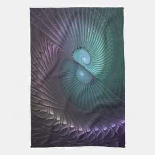 Zwei Spiralen Farbige Moderne Abstrakte Fraktal Ku Geschirrtuch