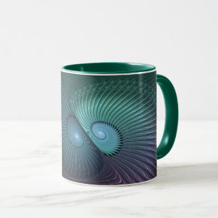 Zwei Spiralen Farbige Moderne Abstrakte Fraktal Ku Tasse