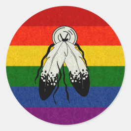 Zwei-Spirituosen-Flag farbige Hintergrundgestaltun Runder Aufkleber