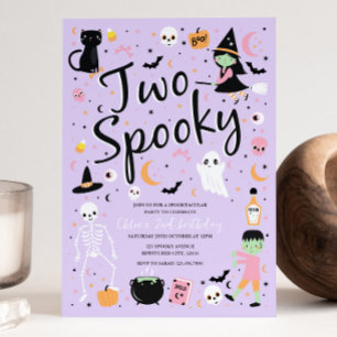 Zwei Spooky Halloween Geburtstagsparty Einladung