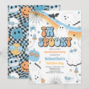 Zwei Spooky Halloween Groovy Ghost 2. Geburtstag Einladung