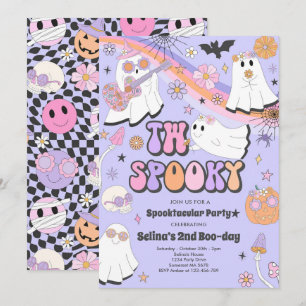 Zwei Spooky Halloween Groovy Ghost 2. Geburtstag Einladung