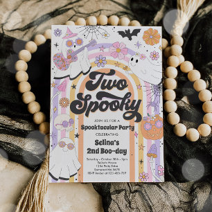Zwei Spooky Halloween Groovy Ghost 2. Geburtstag Einladung