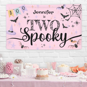 ZWEI Spooky Niedlich Ghost Pink Halloween 2. Gebur Banner