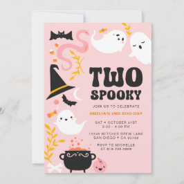 ZWEI SPOOKY Niedlich und modern rosa Geist Einladu Einladung