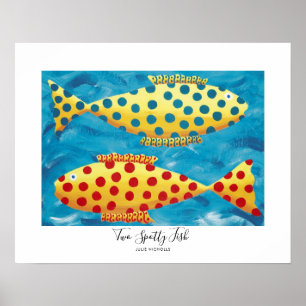 Zwei Spotty Fish Underwater Sea Life Malerei Poster