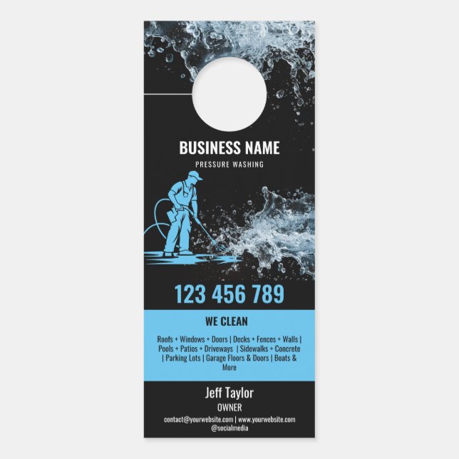 Zwei Sprachen Druck waschen Power Waschabdeckung Türanhänger (Vorderseite)