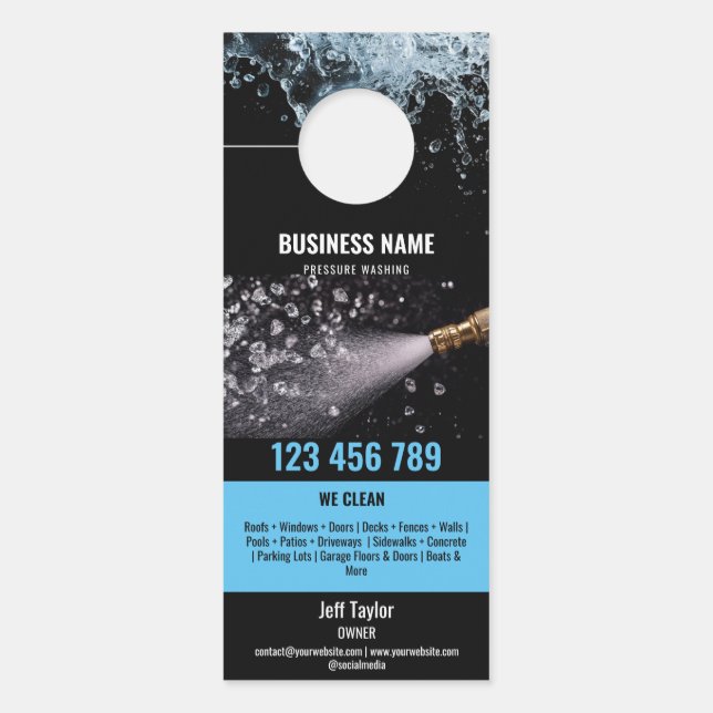 Zwei Sprachen Druck waschen Power Waschabdeckung Türanhänger (Vorderseite)