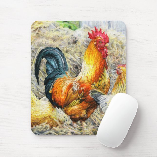 Zwei Stallroster Mousepad (Mit Mouse)