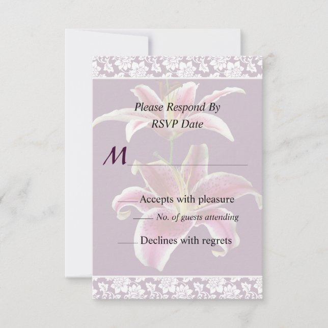 Zwei Stargazer Lilies Hochzeit Einladung (Vorderseite)
