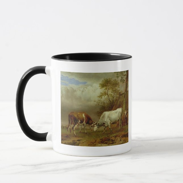 Zwei Stiere mit verschlossenen Hörnern, 1653 Tasse (Links)