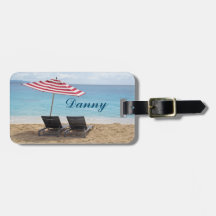 ZWEI STRANDSTÜHLE IN JAMAICA LUGGAGE TAG