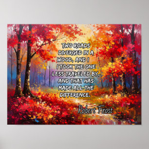 Zwei Straßen dienten in einem Holz Poster