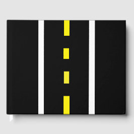 Zwei Straßen Gästebuch (schwarz, weiß und gelb)