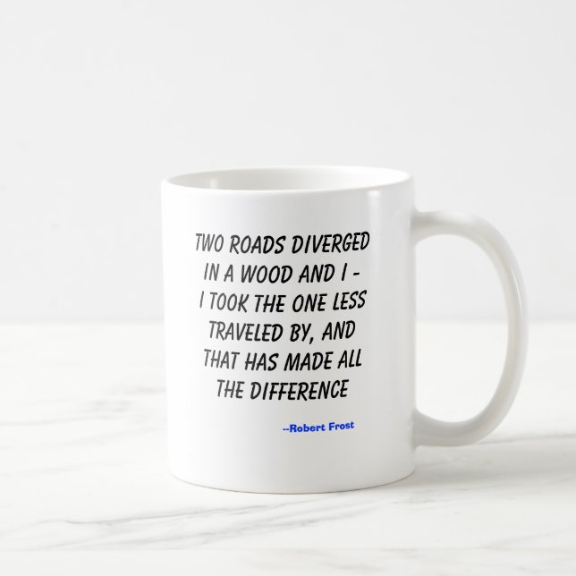 Zwei Straßen liefen in einem Holz und in einem I Kaffeetasse (Rechts)