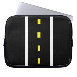Zwei Straßenlaterne (schwarz, weiß und gelb) Laptopschutzhülle