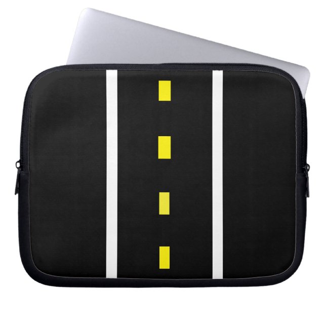 Zwei Straßenlaterne (schwarz, weiß und gelb) Laptopschutzhülle (Vorderseite)