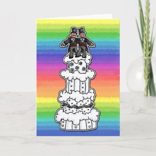 Zwei Sträucher auf Rainbow Wedding Cake Karte