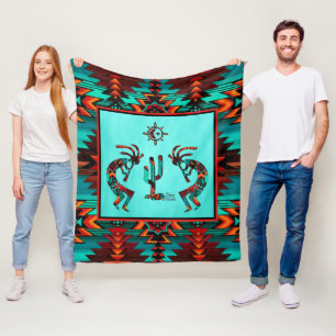 Zwei Südwest Kokopelli Fleece Blanket