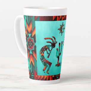 Zwei südwestliche Kokopelli Latte-Tasse Milchtasse