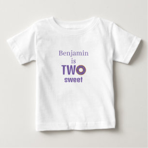 Zwei süße 2. Geburtstag lila Donut Baby T-shirt