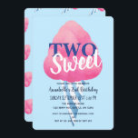 Zwei süße Cotton Candy Kids zum zweiten Geburtstag Einladung<br><div class="desc">Feiern Sie den besonderen Tag Ihres Süßes mit diesem Zwei Sweet Lemon Kids Second Birthday Design. Das Design zeichnet sich durch eine große Cotton Candy vor einem hellblauen Hintergrund aus. Das Gegenteil ist ein Muster von Baumwollkanadien. Sie können dies durch einen Klick auf "PERSONALISIEREN" weiter anpassen. Matching Items in unserem...</div>