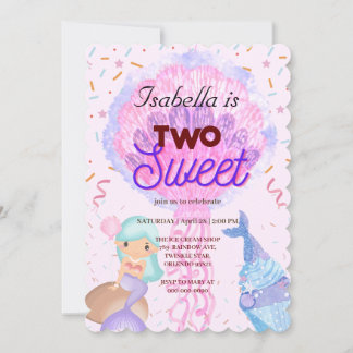 Zwei süße Cupcake Regenbogenfrau 2. Geburtstagskin Einladung