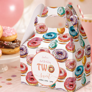Zwei süße Donuts 2. Geburtstag Party Geschenkschachtel