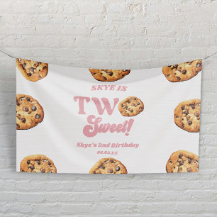 Zwei süße Kekse und Milch 2. Geburtstagsfeier Banner