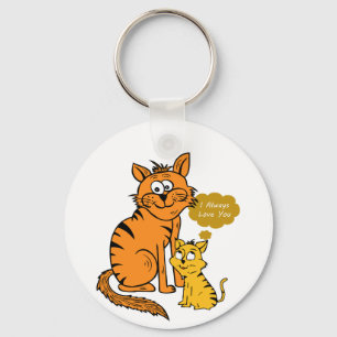 zwei süße, liebevolle Tiger Ich liebe dich immer Schlüsselanhänger
