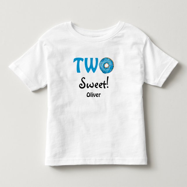 Zwei süße mit blauem Donut Kleinkind T-shirt (Vorderseite)