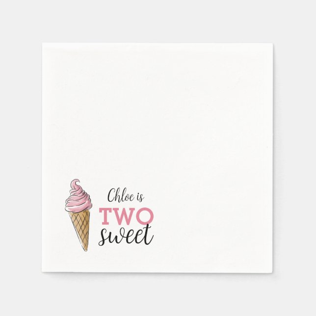 Zwei süße Napkins - Eiscreme-Party Serviette (Vorderseite)