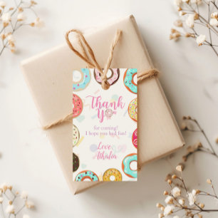 Zwei süße Niedliche Donuts Geburtstag Geschenkanhänger