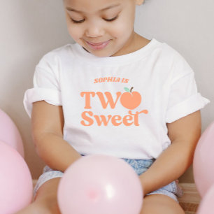 Zwei süße Pfirsichfrüchte Zweiter 2. Geburtstag Pa Kleinkind T-shirt