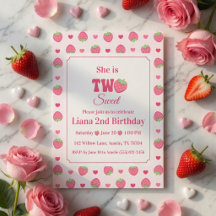 Zwei süße rosa Erdbeermädchen zum 2. Geburtstag