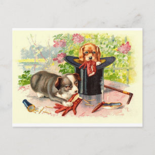 Zwei süße Welpen Vintage-Postkarte Postkarte