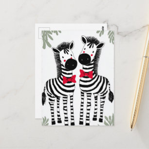 Zwei süße Zebras Postkarte