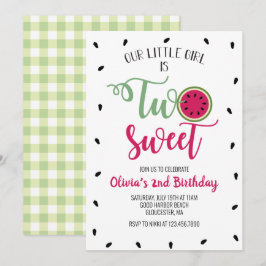 Zwei Süßwassermelonen 2. Geburtstag Einladung