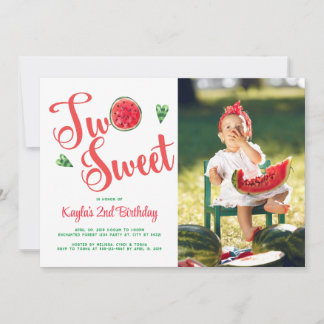 Zwei Sweet 2. Geburtstag Foto Einladung
