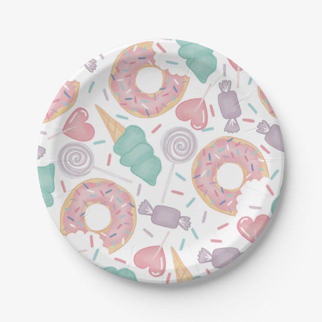 Zwei Sweet Birthday Party Pappteller (Vorderseite)