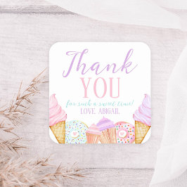 ZWEI Sweet Birthday Quadratischer Aufkleber