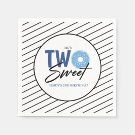 ZWEI Sweet Blue Doughnut 2. Geburtstag Party Serviette