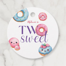 Zwei Sweet Donut Geburtstagsparty Geschenkanhänger