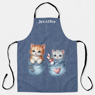 Zwei Sweet Kittens Cat All-over Print Schürze