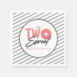 ZWEI Sweet Pink Doughnut 2. Geburtstag Party Serviette