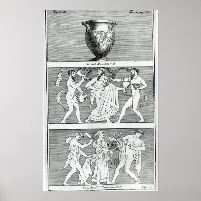 Zwei Szenen aus einer etruskischen Vase Poster (Vorne)