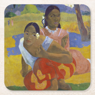 Zwei tahitianische Frauen, Gauguin Rechteckiger Pappuntersetzer