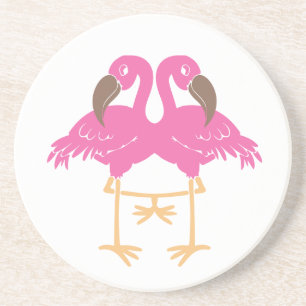 Zwei tanzende Flamingos Untersetzer